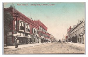 Postcard West Main St., Looking East Chanute Kansas