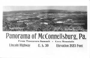 McCONNELLSBURG PA PANORAMA FROM TUSCARORA SUMMIT-LINCOLN HWY-REAL PHOTO POSTCARD