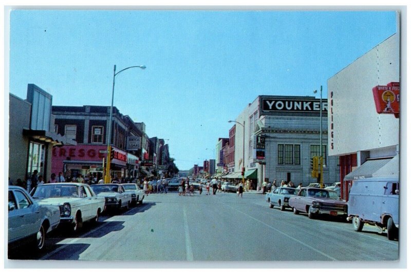 c1960 Urban Shopping Center Classic Cars Downtown Ottumwa Iowa Unposted Postcard