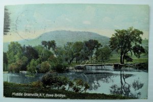 C.1910 Middle Granville, N.Y., Cove Bridge, River Postcard P76
