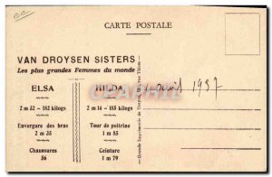 Postcard Old Giant Van Droysen Sisters The greatest women in the world