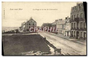 Old Postcard Luc Sur Mer Beach and Rue Courseulles