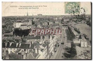 Old Postcard Nantes Panoramic Du Quai de la Fosse and city Cote Nord Est