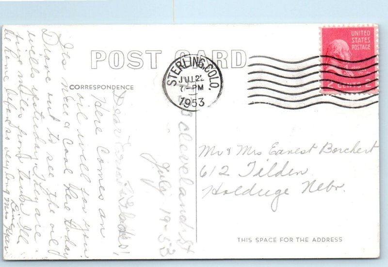 RPPC  STERLING, Colorado CO ~ OIL WELLS Logan County 1953  Postcard