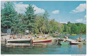 Waterfront View, Boats on Lake Boskung, Matabanick Inn, Haliburton Highlands,...