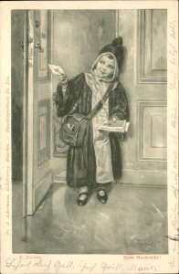 German Beer Child Good News DOUBEK c1900-20s Vintage Postcard