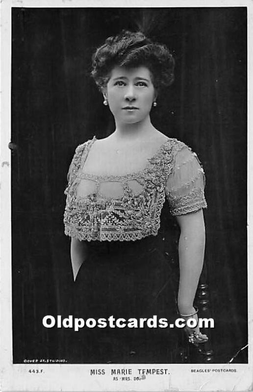 Miss Marie Tempest As Mrs Do Theater Actor / Actress 1908 