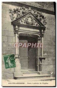 Old Postcard Chatel Censoir Side door of & # 39eglise