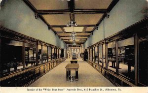 White Bear Store Interior Anewalt Bros Furs Furrier Allentown PA 1910c postcard