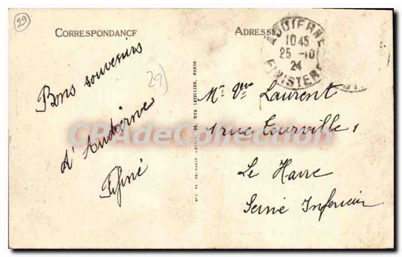 Old Postcard Audierne Entre Du Port