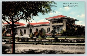 Santa Barbara California~Hueter Mansion~Gorgeous Landscaping~c1910 Postcard