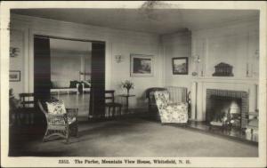 Whitefield NH Mountain View House Parlor c1910 Real Photo Postcard