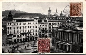 Czech Republic Brno Divadelni Namesti Brünn Vintage Postcard 03.19