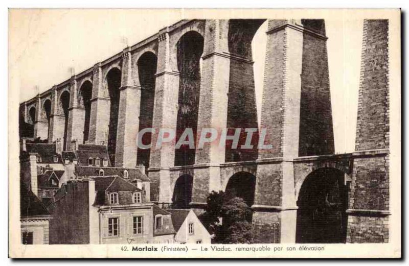Old Postcard Morlaix Viaduct remarkable by its elevation