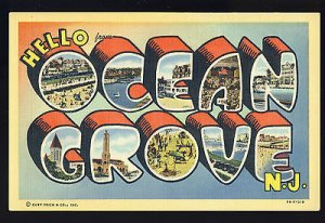 Hello From Ocean Grove, New Jersey/NJ Postcard, Multi-View, Beach Scenes