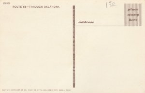 10884 Postcard Map, Route 66 Through Oklahoma