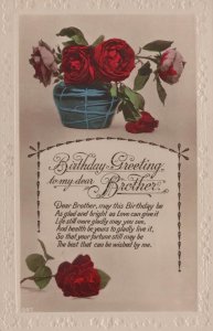 Greetings Postcard-Birthday Greeting To My Dear Brother SW1942