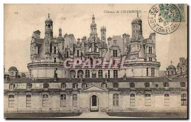 Old Postcard Chateau de Chambord Facade