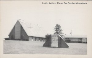 Postcard St John Lutheran Church New Freedom PA