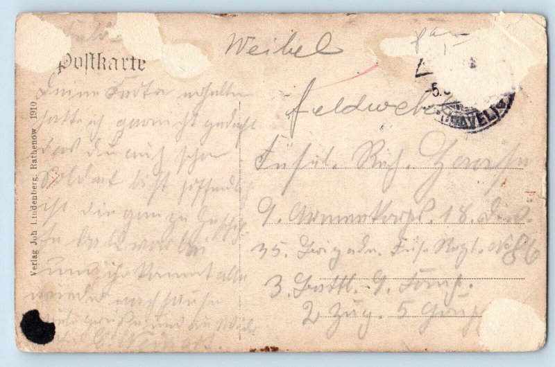 Werder Brandenburg Germany Postcard Market and Road View c1910 Posted Antique