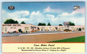 GLENDALE, Arizona AZ ~ Roadside Motel KISER MOTOR COURT c1940s Postcard