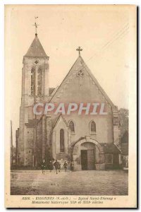 Old Postcard Essonnes S and O Church of Saint Etienne Historical Monument