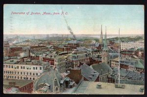 Massachusetts BOSTON Panorama from P.O. - pm1910 - Divided Back