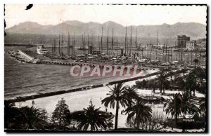 Old Postcard Cannes Inner Harbor and Yacht Estere