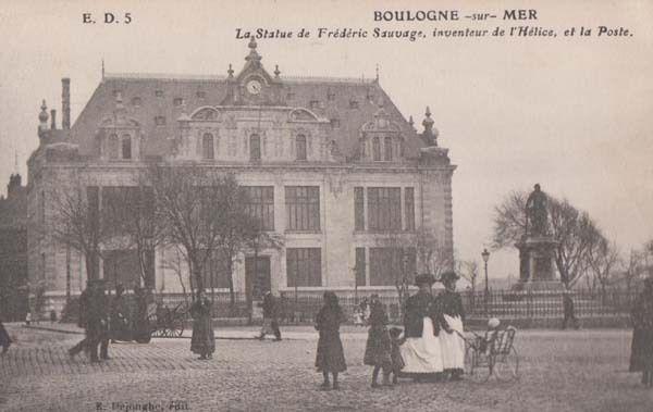 Frederic Sauvange Muscle Man Statue Boulogne Body Builder Monument Old Postcard