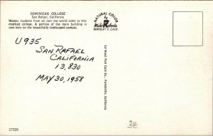 Vtg San Rafael California CA Dominican College 1950s Chrome Postcard