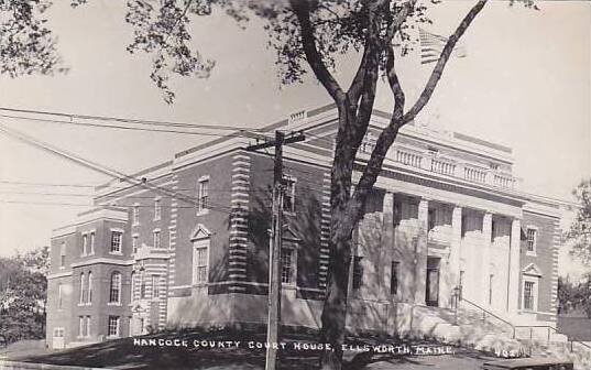 Maine Ellsworth Hancock County Court House Real Photo RPPC