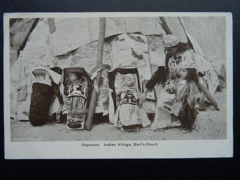 LONDON Earl's Court Exhibition INDIAN VILLAGE Papooses c1905 by Gale & Polden