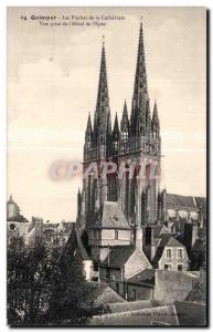 Old Postcard Quimper Fieches of the Cathedral View from the Hotel of the Sword