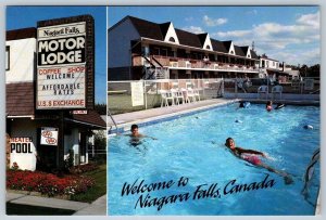 Niagara Falls Motor Lodge & Coffee Shop, Ontario, Canada, Chrome Postcard, NOS