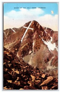 Mount of the Holy Cross Rocky Mountains Colorado CO UNP Linen Postcard Z2