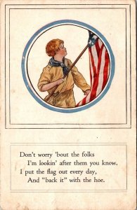 Vintage Patriotic Postcard - USA - American Flag - Rochester NY