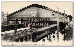 Troyes Old Postcard The lobby of the train station Arrival & # 39un express (...