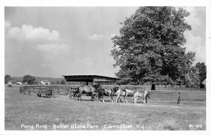 H51/ Carrollton Kentucky RPPC Postcard c50s Cline Pony Ring Butler State Park