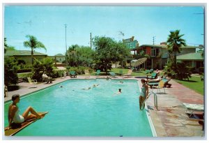 1966 Virginia Motel Restaurant Swimming Pool Tourist Long Beach 4 CA Postcard