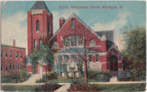 c1910 WAUKEGAN Illinois Ill Postcard PRESBYTERIAN CHURCH