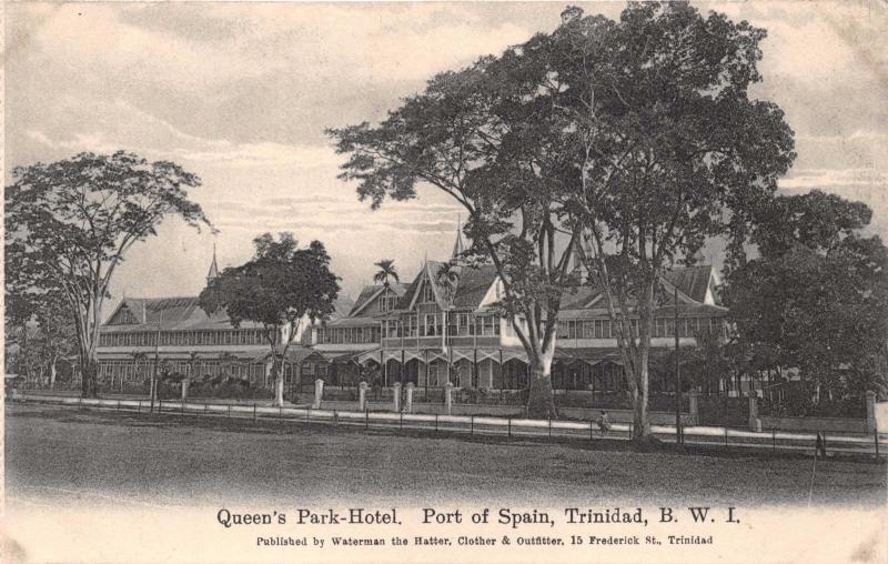 PORT OF SPAIN TRINIDAD BRITISH WEST INDIES~QUEENS PARK HOTEL~WATERMAN POSTCARD