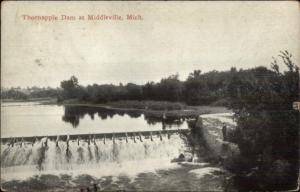 Middleville MI Thornapple Dam c1910 Postcard