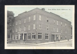 MILLINTOWN PENNSYLVANIA PA. HOTEL WILLIAM BANKS DOWNTOWN VINTAGE POSTCARD