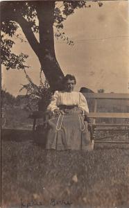 E32/ Plymouth Ohio Real Photo RPPC Postcard c1910 Old Lady Mrs. Bowe