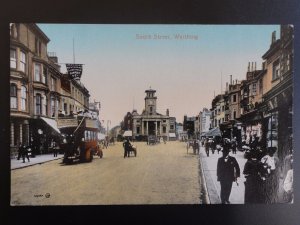 West Sussex WORTHING South Street showing IMERIAL RESTAURANT c1906 Old Postcard