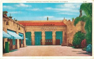 USA Grauman's Egyptian Theatre Hollywood Vintage Postcard 07.28