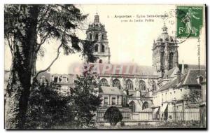 Old Postcard Argentan Church Saint Germain jack Public Garden