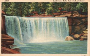 Vintage Postcard Cumberland Falls State Park Waterfalls South Corbin Kentucky KY