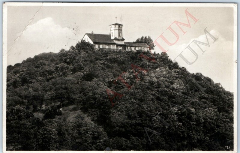 1929 Burgrestaurant Hausberg, Germany RPPC Restaurant Bad Lauterberg Photo A168