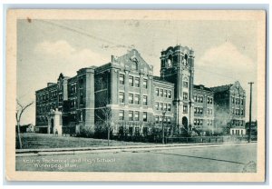 c1940's Kelvin Technical and High School Winnipeg Manitoba Canada Postcard